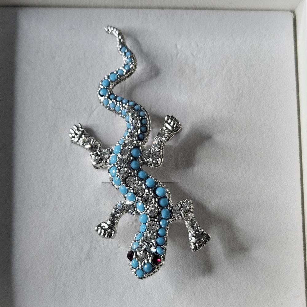vintage Tara Vanessa collection‎ lizard rhinestone brooch